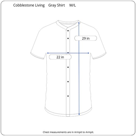 Cobblestone Living Women's Gray Button-Down Ruffle Trim Shirt Size M Long Sleeve - Picture 2 of 10